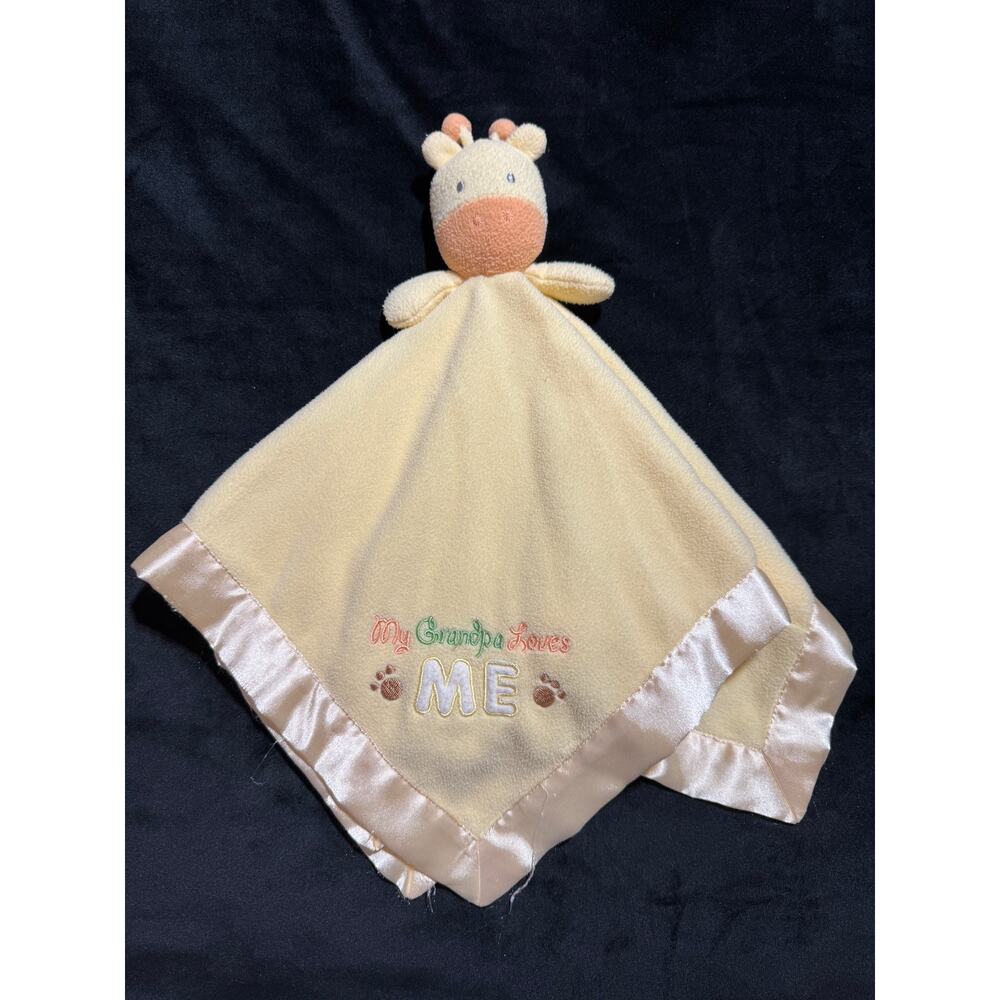 First Moments Layette "My Grandpa Loves Me" Giraffe Baby Security Blanket Lovie